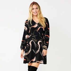 Nine West Knot-Back Long Sleeve Dress